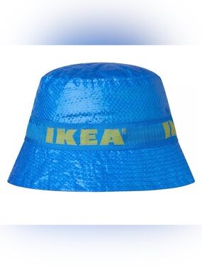 IKEA KNORVA Blue Bucket Hat with Yellow Logo Band- NEW WITH TAGS
